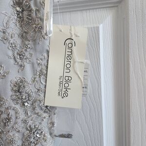 Cameron Blake White Dress with Silver Embellishments